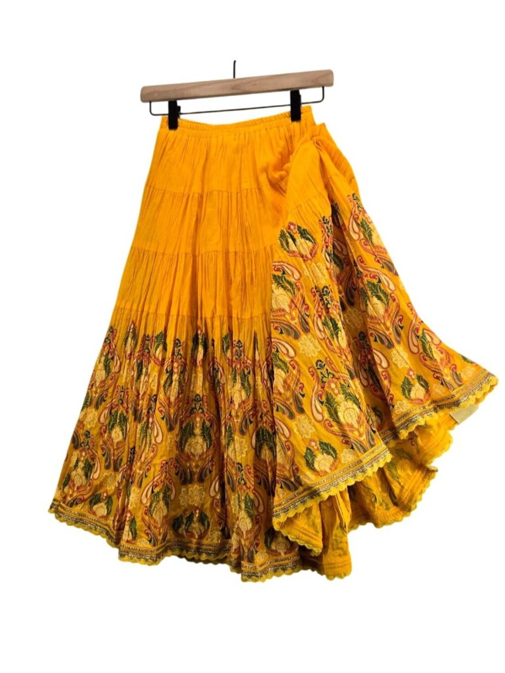 Indie Skirt Saffron Yellow 20" W x 30" L by ZOLA Kids Rajasthani Bohemian Gypsy
